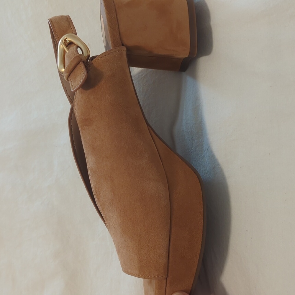 Aerosoles Peep Toe Platform in Tan Suede (7.5) - Picture 3 of 5